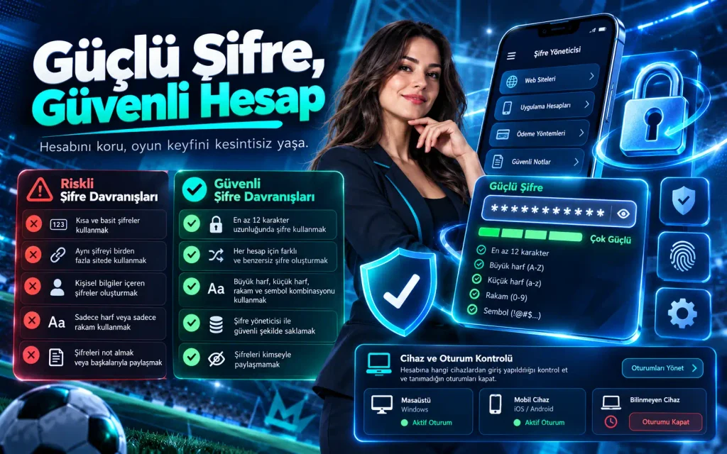 Güçlü parola oluşturma ve hesap güvenliği kontrolleri