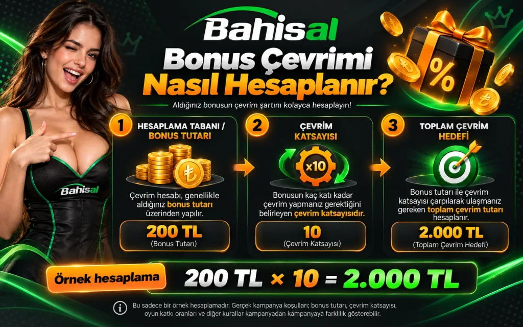 Bonus tutarı ve çevrim katsayısı kullanılarak yapılan örnek hesaplama